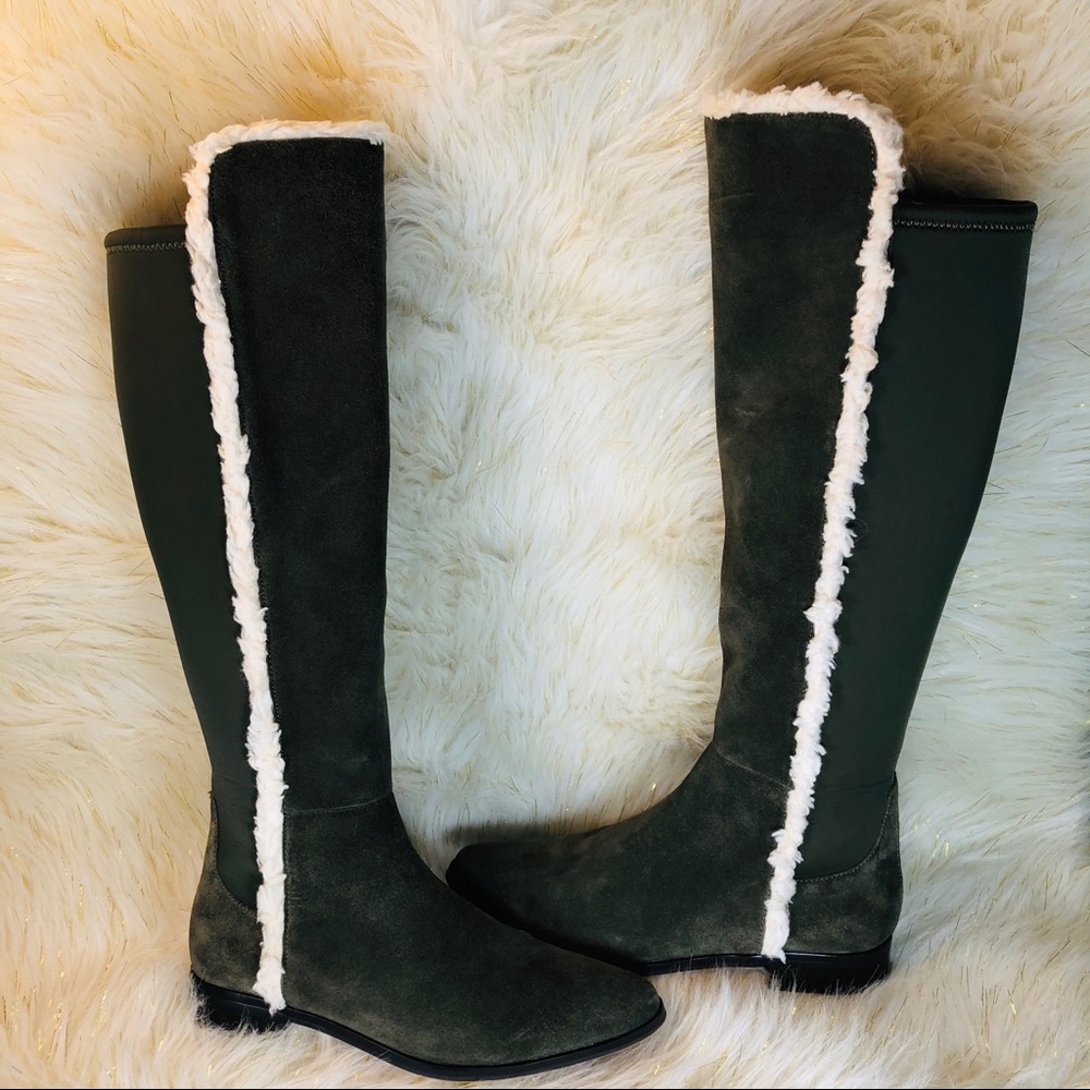 G.I.L.I. Tall Shaft Suede & Textured Riding Boots